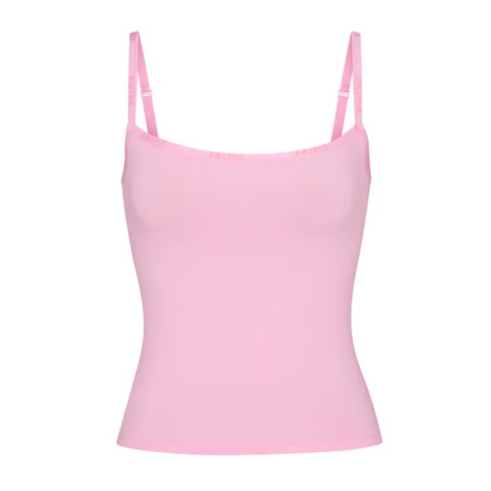 skims pink cotton logo tank